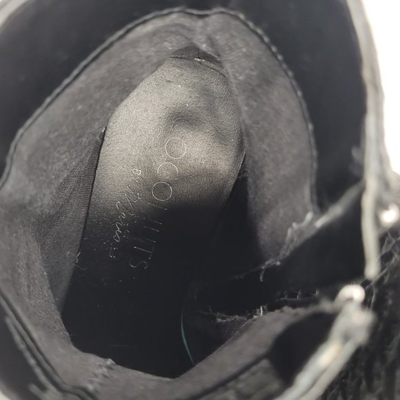 Coconuts by Matisse Black Snake Skin Embossed Leather Booties Ankle Boots - Picture 7 of 9